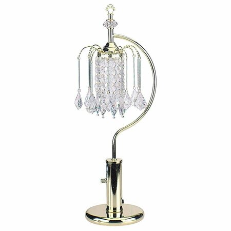 HOMEROOTS 27 in. Metal Chandelier Faux Crystal Table Lamp, Gold 468575